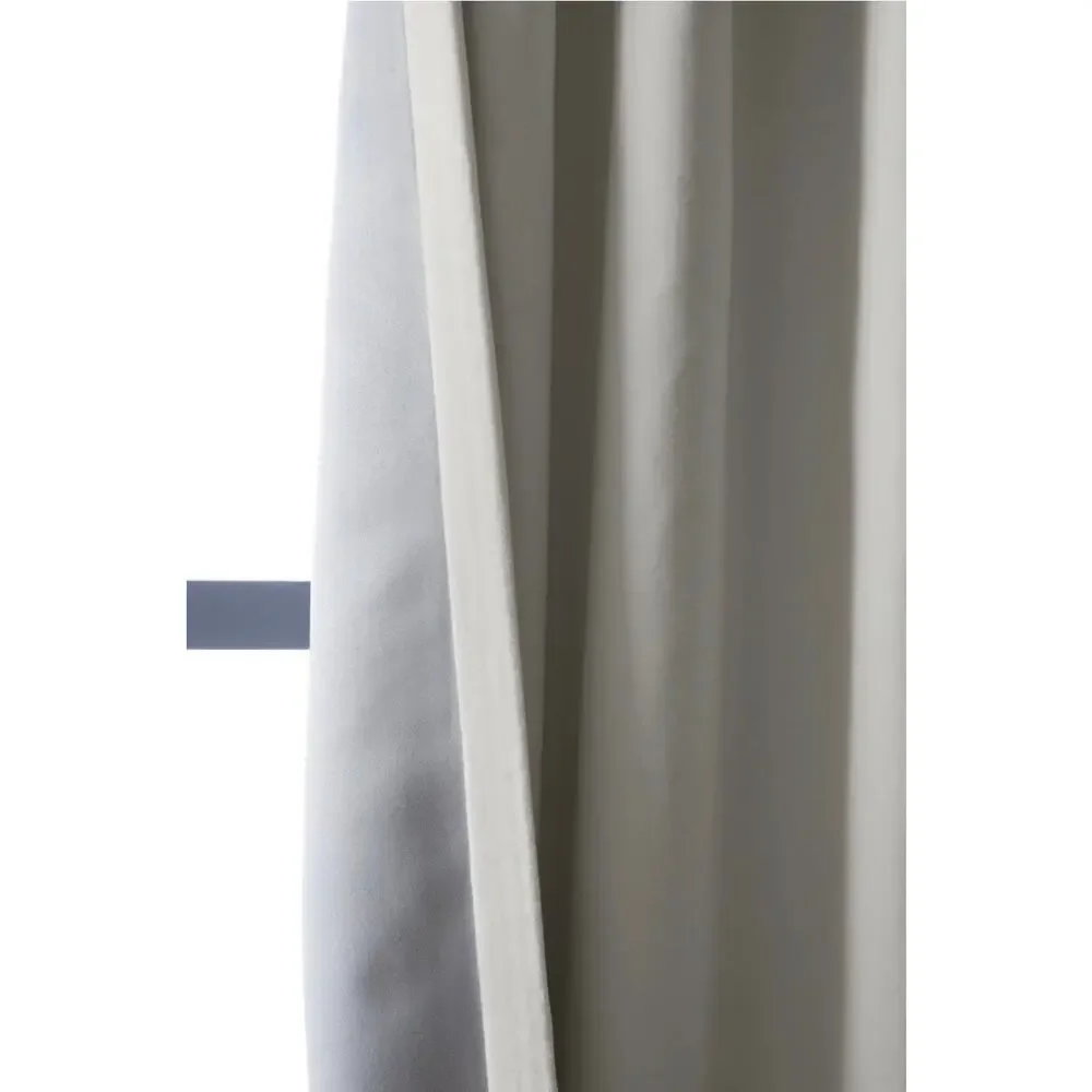 Quince Cotton Velvet True Blackout Curtain  Ivory Single Panel 48x96in NWT